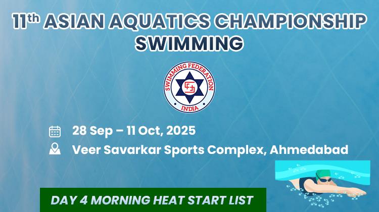 11th Asian Aquatics Championship Swimming 2025 - Day 4 Morning Heat StartList